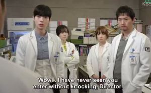 blood ep 15 recap kdrama, the director barges in the lab with ji Sang, Dr Jung, Dr yoo, Dr Choi